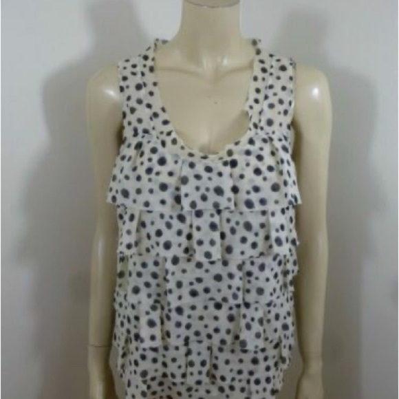 Polka Dot Sleeveless Ruffle Top - Picture 1 of 2
